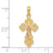 14K Two-Tone Gold Crucifix With Scallop Trim Charm Pendant - (A93-463) 14K Two-Tone Gold Crucifix With Scallop Trim Charm Pendant - (A93-463)