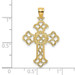14K Yellow Gold Delicate Cutout Cross Charm Pendant - (A93-479) 14K Yellow Gold Delicate Cutout Cross Charm Pendant - (A93-479)