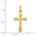 14K Yellow Gold Textured and Polished Latin Cross Pendant - (B11-677)