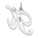14K White Gold Large Fancy Script Initial Letter K Charm Pendant - (B11-834)