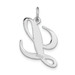 14K White Gold Large Fancy Script Initial Letter L Charm Pendant - (B11-886)