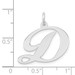 14K White Gold Large Fancy Script Initial Letter D Charm Pendant - (B13-529)