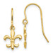 14K Yellow Gold Fleur de lis Dangle Earrings - (B43-885)