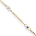 14K Yellow Gold Cable Two-tone with Mirror Beads with 1'' extension Anklet - Length 9'' inches - (C64-123) 14K Yellow Gold Cable Two-tone with Mirror Beads with 1'' extension Anklet - Length 9'' inches - (C64-123)