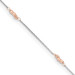 14K Two-tone Gold Mirror Beaded Anklet - Length 9'' inches - (C64-133) 14K Two-tone Gold Mirror Beaded Anklet - Length 9'' inches - (C64-133)