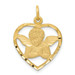 14K Yellow Gold Angel In Heart Charm - (A83-222) 14K Yellow Gold Angel In Heart Charm - (A83-222)