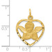 14K Yellow Gold Angel In Heart Charm - (A83-222) 14K Yellow Gold Angel In Heart Charm - (A83-222)