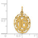 14K Yellow Gold #16 In Oval Circle Pendant - (A83-912)