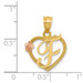 14K Two-tone Gold Initial Letter F In Heart Charm Pendant - (A84-301)