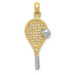 14K Yellow Gold Polished Tennis Racquet Pendant - (A84-847) 14K Yellow Gold Polished Tennis Racquet Pendant - (A84-847)