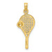14K Yellow Gold Polished Tennis Racquet Pendant - (A84-847) 14K Yellow Gold Polished Tennis Racquet Pendant - (A84-847)