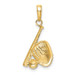 14K Yellow Gold & Rhodium Baseball, Bat, & Glove Pendant - (A85-252)