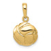 14K Yellow Gold Solid Satin & Diamond-cut Volleyball Charm - (A85-374)