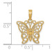 14K Yellow Gold Cutout Butterfly Large Pendant - (A85-486)