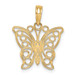 14K Yellow Gold Cutout Butterfly Large Pendant - (A85-486)