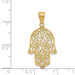 14K Yellow Gold Filigree Hamsa Pendant - (A85-510)
