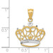 14K Yellow Gold & Rhodium Crown Pendant - (A85-598) 14K Yellow Gold & Rhodium Crown Pendant - (A85-598)