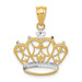 14K Yellow Gold & Rhodium Crown Pendant - (A85-598) 14K Yellow Gold & Rhodium Crown Pendant - (A85-598)