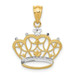 14K Yellow Gold & Rhodium Crown Pendant - (A85-598) 14K Yellow Gold & Rhodium Crown Pendant - (A85-598)