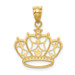 14K Yellow Gold & Rhodium Crown Pendant - (A85-598) 14K Yellow Gold & Rhodium Crown Pendant - (A85-598)