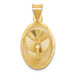 14K Yellow Gold Polished & Diamond-cut Corpus Oval Pendant 25.5mm length - (A85-734) 14K Yellow Gold Polished & Diamond-cut Corpus Oval Pendant 25.5mm length - (A85-734)