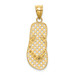 14K Yellow Gold Mesh Flip flop Pendant - (A85-750)