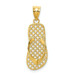 14K Yellow Gold Mesh Flip flop Pendant - (A85-750)