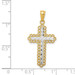 14K Two-tone Gold Two-tone Diamond-cut Budded Cross Pendant - (A85-806)