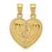 14k Yellow Gold Break Apart Diamond-cut Te Amo Heart Pendant - (A85-980) 14k Yellow Gold Break Apart Diamond-cut Te Amo Heart Pendant - (A85-980)