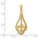 14k Yellow Gold Diamond-cut Polished Fleur de Lis Dangle Pendant - (A85-998)