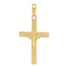 14K Yellow Gold Diamond-cut Fancy Tipped Crucifix Pendant - (A86-898)