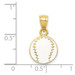 14K Yellow Gold Enameled Baseball Pendant - (A87-289)