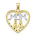 10K Yellow Gold Heart With 2 Kids Mom Charm Pendant - (A88-939) 10K Yellow Gold Heart With 2 Kids Mom Charm Pendant - (A88-939)
