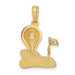 14K Yellow Gold Solid Polished Golfing Charm Pendant - (A89-792)