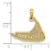 14K Yellow Gold Nantucket Map Charm Pendant - (A90-889) 14K Yellow Gold Nantucket Map Charm Pendant - (A90-889)