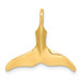 14K Yellow Gold 3-D & Polished WHALE TAIL Charm Pendant - (A91-474)