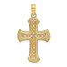 14K Yellow Gold Textured and Cutout Cross Charm Pendant - (A92-992) 14K Yellow Gold Textured and Cutout Cross Charm Pendant - (A92-992)