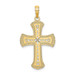 14K Yellow Gold Textured and Cutout Cross Charm Pendant - (A92-992) 14K Yellow Gold Textured and Cutout Cross Charm Pendant - (A92-992)