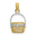 14K Yellow Gold Two-tone with 2-D Nantucket Basket Charm Pendant - (A93-810) 14K Yellow Gold Two-tone with 2-D Nantucket Basket Charm Pendant - (A93-810)