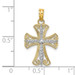 14K Yellow Gold Two-tone Textured Cross Charm Pendant - (A94-428) 14K Yellow Gold Two-tone Textured Cross Charm Pendant - (A94-428)