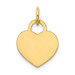 14K Yellow Gold Small Engravable Heart Charm Pendant - (A97-601)