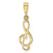 14K Yellow Gold Treble Clef Charm Pendant - (A98-545) 14K Yellow Gold Treble Clef Charm Pendant - (A98-545)