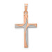 14K Rose Gold Rhodium Hollow Cross Pendant - (B11-316) 14K Rose Gold Rhodium Hollow Cross Pendant - (B11-316)