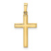 14K Yellow Gold Diamond-cut Hollow Cross Pendant - (B11-407)