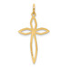 14K Yellow Gold Laser Designed Cross Pendant 31mm length - (B11-428)