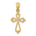 14K Yellow Gold Diamond Accented Cross Pendant - (B13-560)