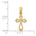 14K Yellow Gold Diamond Accented Cross Pendant - (B13-560)