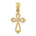 14K Yellow Gold Diamond Accented Cross Pendant - (B13-560)