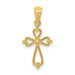 14K Yellow Gold Diamond Accented Cross Pendant - (B13-560)
