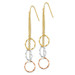 14K Tri-Color Gold Faceted Circle Earrings - (B41-941) 14K Tri-Color Gold Faceted Circle Earrings - (B41-941)